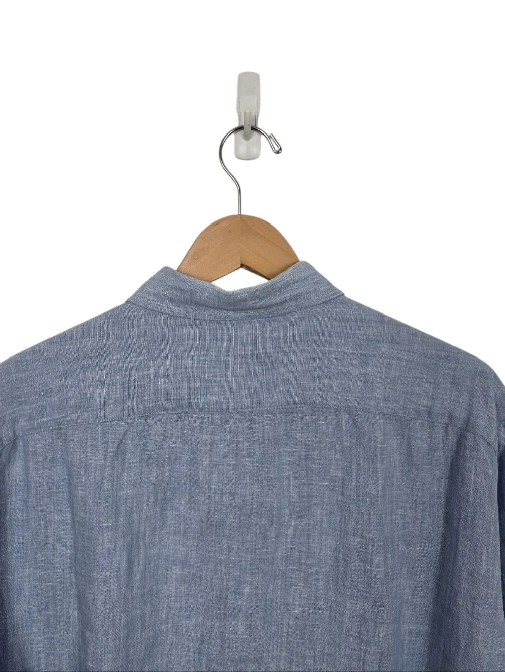 J Crew Linen Light Blue Short Sleeve Button Down Shirt Men's Large